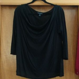 Banana republic PL black drape neck top